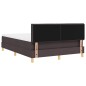 vidaXL Box Spring Bed con Materasso & LED Marrone Scuro 160x200 cm Tessuto vidaXL Box Spring Bed con Materasso & LED Marrone Scuro 160x200 cm Tessuto
