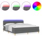 vidaXL Letto Contenitore con Materasso & LED Grigio Scuro 180x200 cm Tessuto