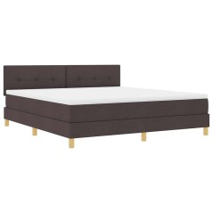 vidaXL Letto a Box Spring con Materasso e LED Marrone Scuro 180x200 cm in Tessuto