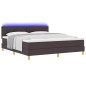 vidaXL Letto a Box Spring con Materasso e LED Marrone Scuro 180x200 cm in Tessuto