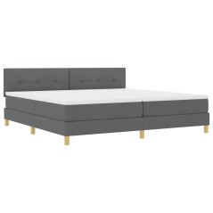 vidaXL Letto a Molle con Materasso & LED Grigio Scuro 200x200 cm Tessuto