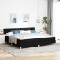 vidaXL Letto Box Spring con Materasso & LED Nero 200x200 cm Tessuto