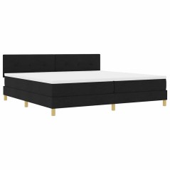 vidaXL Letto Box Spring con Materasso & LED Nero 200x200 cm Tessuto
