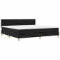 vidaXL Letto Box Spring con Materasso & LED Nero 200x200 cm Tessuto
