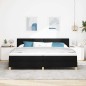 vidaXL Letto Box Spring con Materasso & LED Nero 200x200 cm Tessuto
