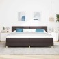 vidaXL Letto con rete a molle e materasso & LED Marrone Scuro 200x200 cm Tessuto