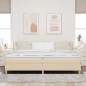 vidaXL Letto con Box Spring e Materasso & LED Crema 200x200 cm in Tessuto