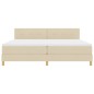 vidaXL Letto con Box Spring e Materasso & LED Crema 200x200 cm in Tessuto