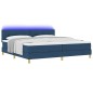 vidaXL Letto con Box Spring con materasso & LED Blu 200x200 cm Tessuto