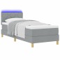 vidaXL Letto Box Spring con Materasso & LED Grigio Chiaro 80x200 cm Tessuto vidaXL Letto Box Spring con Materasso & LED Grigio Chiaro 80x200 cm Tessuto
