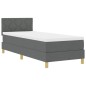 vidaXL Letto con Box Spring con Materasso e LED Grigio Scuro 80x200 cm Tessuto