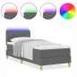 vidaXL Letto con Box Spring con Materasso e LED Grigio Scuro 80x200 cm Tessuto