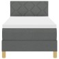 vidaXL Letto con Box Spring con Materasso e LED Grigio Scuro 80x200 cm Tessuto