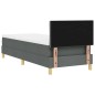 vidaXL Letto con Box Spring con Materasso e LED Grigio Scuro 80x200 cm Tessuto