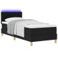 vidaXL Letto Box Spring con Materasso e LED Nero 80x200 cm Tessuto vidaXL Letto Box Spring con Materasso e LED Nero 80x200 cm Tessuto