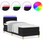 vidaXL Letto Box Spring con Materasso e LED Nero 80x200 cm Tessuto vidaXL Letto Box Spring con Materasso e LED Nero 80x200 cm Tessuto