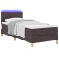 vidaXL Letto con Box Spring e Materasso & LED Marrone Scuro 80x200 cm Tessuto