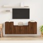 Set Mobili Porta TV 3 pz Rovere Marrone in Legno Multistrato Set Mobili Porta TV 3 pz Rovere Marrone in Legno Multistrato