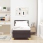 vidaXL Letto con Box Spring e Materasso & LED Marrone Scuro 80x200 cm Tessuto