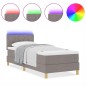 vidaXL Letto a Molle con Materasso e LED Tortora 80x200 cm Tessuto