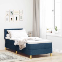 vidaXL Letto a Box Spring con Materasso & LED Blu 80x200 cm Tessuto