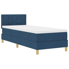 vidaXL Letto a Box Spring con Materasso & LED Blu 80x200 cm Tessuto
