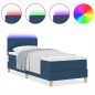 vidaXL Letto a Box Spring con Materasso & LED Blu 80x200 cm Tessuto vidaXL Letto a Box Spring con Materasso & LED Blu 80x200 cm Tessuto