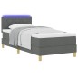 vidaXL Letto a Molle con Materasso & LED Grigio Scuro 90x190 cm Tessuto