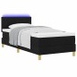 vidaXL Letto Box Spring con Materasso & LED Nero 90x190 cm Tessuto vidaXL Letto Box Spring con Materasso & LED Nero 90x190 cm Tessuto