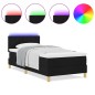 vidaXL Letto Box Spring con Materasso & LED Nero 90x190 cm Tessuto vidaXL Letto Box Spring con Materasso & LED Nero 90x190 cm Tessuto