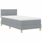 vidaXL Letto Box Spring con Materasso & LED Grigio Chiaro 90x200 cm Tessuto