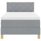 vidaXL Letto Box Spring con Materasso & LED Grigio Chiaro 90x200 cm Tessuto