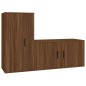 Set Mobili Porta TV 2 pz Rovere Marrone in Legno Multistrato Set Mobili Porta TV 2 pz Rovere Marrone in Legno Multistrato