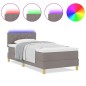 vidaXL Letto a Molle con Materasso & LED Tortora 90x200 cm Tessuto