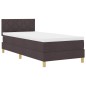 vidaXL Letto Box Spring con Materasso e LED Marrone Scuro 100x200 cm Tessuto vidaXL Letto Box Spring con Materasso e LED Marrone Scuro 100x200 cm Tessuto