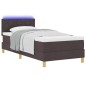 vidaXL Letto Box Spring con Materasso e LED Marrone Scuro 100x200 cm Tessuto vidaXL Letto Box Spring con Materasso e LED Marrone Scuro 100x200 cm Tessuto