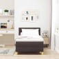 vidaXL Letto Box Spring con Materasso e LED Marrone Scuro 100x200 cm Tessuto vidaXL Letto Box Spring con Materasso e LED Marrone Scuro 100x200 cm Tessuto