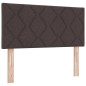 vidaXL Letto Box Spring con Materasso e LED Marrone Scuro 100x200 cm Tessuto vidaXL Letto Box Spring con Materasso e LED Marrone Scuro 100x200 cm Tessuto