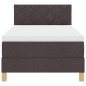 vidaXL Letto Box Spring con Materasso e LED Marrone Scuro 100x200 cm Tessuto vidaXL Letto Box Spring con Materasso e LED Marrone Scuro 100x200 cm Tessuto