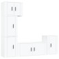 Set di Mobili Porta TV 5 pz Bianco in Legno Multistrato Set di Mobili Porta TV 5 pz Bianco in Legno Multistrato