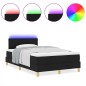 vidaXL Letto Box Spring con Materasso & LED Nero 120x190 cm Tessuto