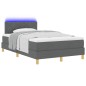 vidaXL Letto a molle con materasso e LED Grigio scuro 120x200 cm Tessuto vidaXL Letto a molle con materasso e LED Grigio scuro 120x200 cm Tessuto