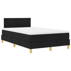 vidaXL Letto Box Spring con Materasso & LED Nero 120x200 cm Tessuto