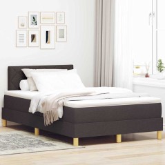vidaXL Letto a Molle con Materasso & LED Marrone Scuro 120x200 cm Tessuto