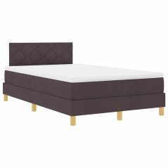 vidaXL Letto a Molle con Materasso & LED Marrone Scuro 120x200 cm Tessuto