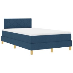 vidaXL Letto a Contenitore con Materasso & LED Blu 120x200 cm Tessuto