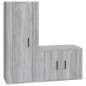 Set Mobili Porta TV 2 pz Grigio Sonoma in Legno Multistrato Set Mobili Porta TV 2 pz Grigio Sonoma in Legno Multistrato