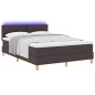 vidaXL Letto a Box Spring con Materasso & LED Marrone Scuro 140x190 cm Tessuto