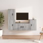 Set di Mobili Porta TV 4 pz Grigio Sonoma in Legno Multistrato Set di Mobili Porta TV 4 pz Grigio Sonoma in Legno Multistrato
