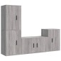 Set di Mobili Porta TV 4 pz Grigio Sonoma in Legno Multistrato Set di Mobili Porta TV 4 pz Grigio Sonoma in Legno Multistrato